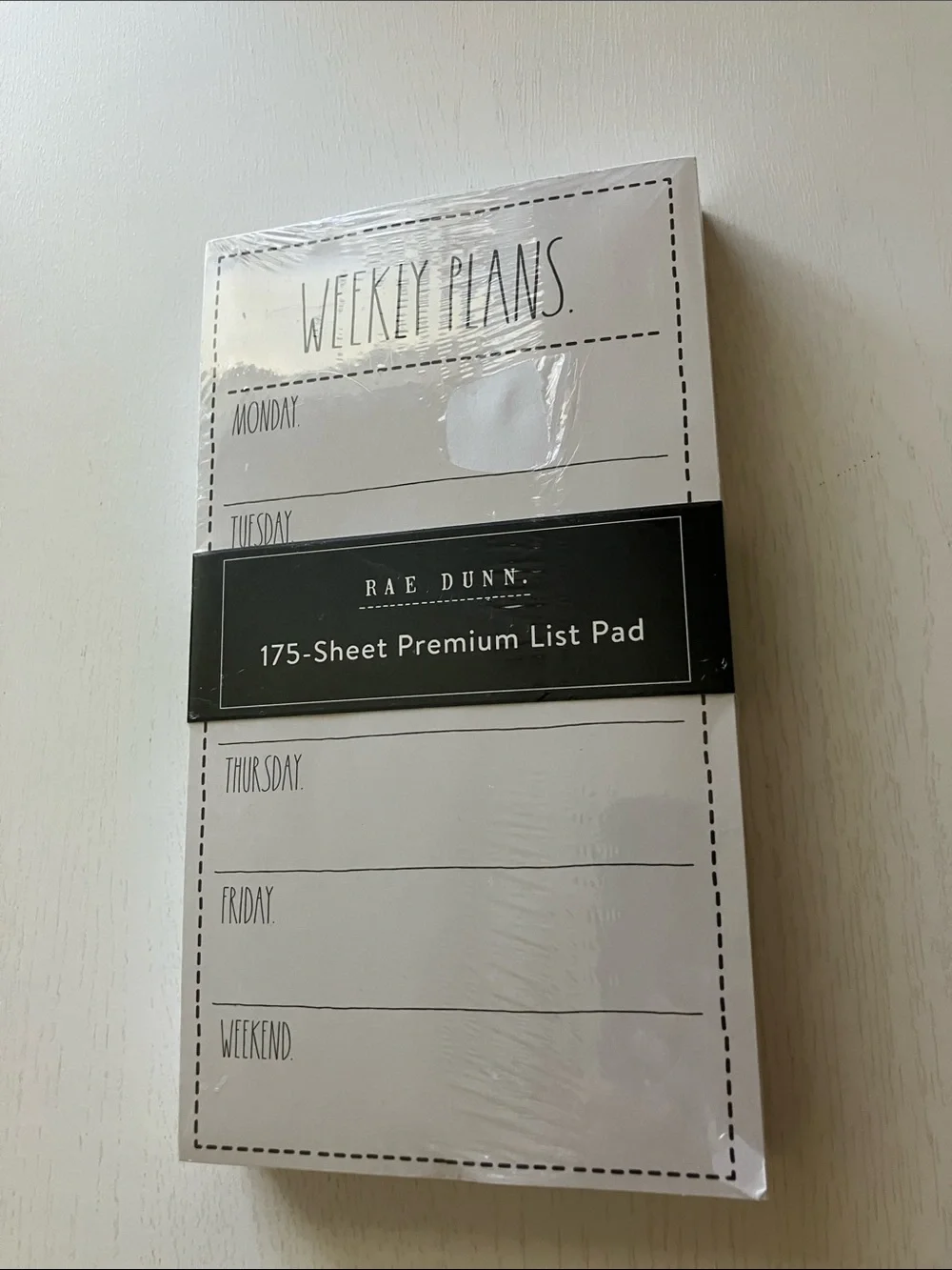 Rae Dunn 175 Sheet Premium List Pad  “Weekly Plans” - NWT